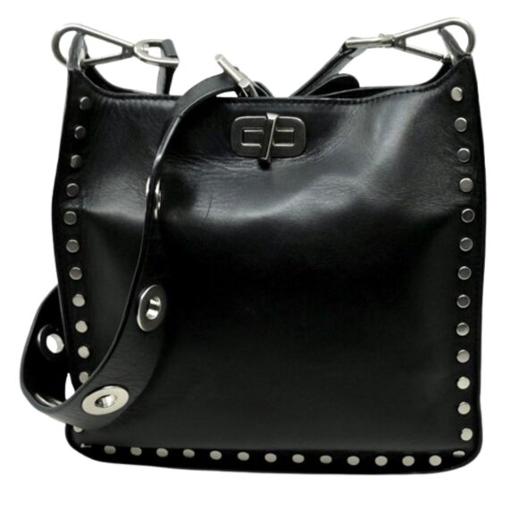 Michael Kors Handbags - MICHAEL KORS~Sullivan Medium Messenger Bag~BLACK LEATHER CROSSBODY BAG